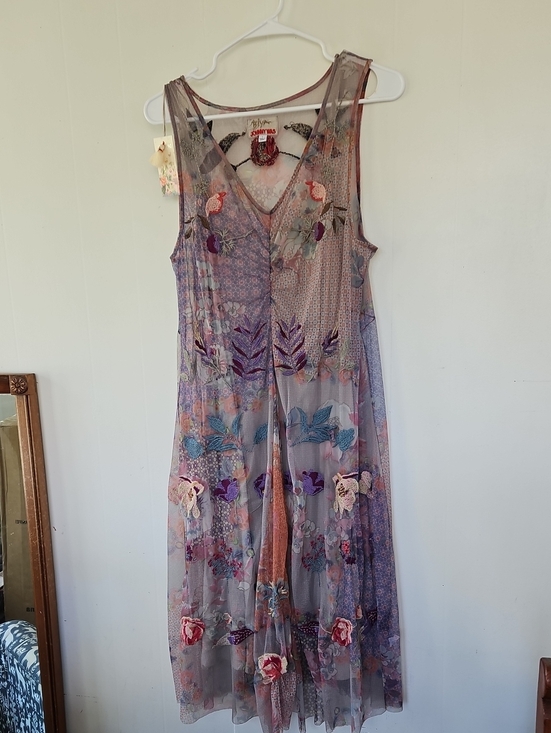 Johnny Was Dresses & Skirts - Johnny Was NWT Lavender Floral Embroidered Mesh Midi Dress